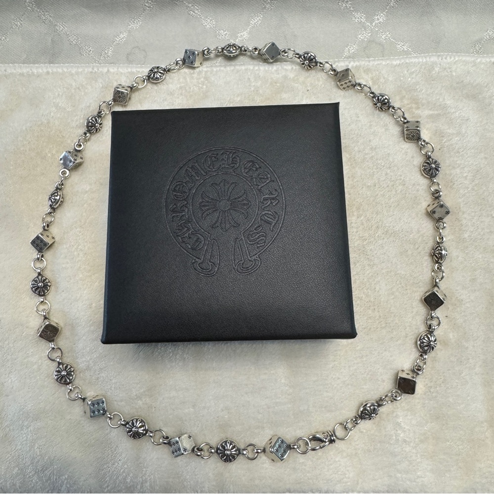 Chrome Hearts Dice Sterling Silver Chain Necklace